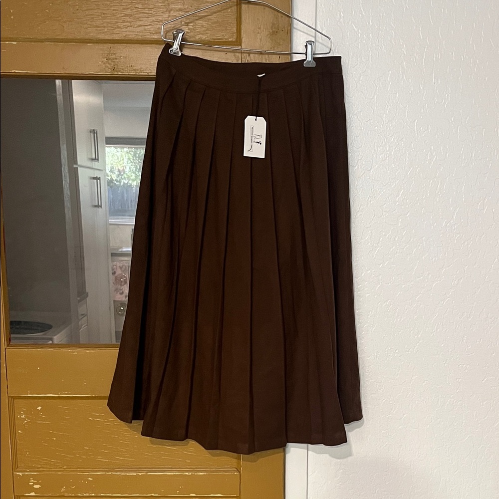 Fashion Brand Company Brown pleated business skirt